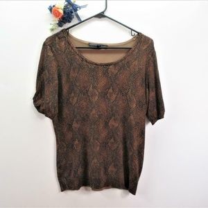 White House Black Market Womens Top Brown Medium